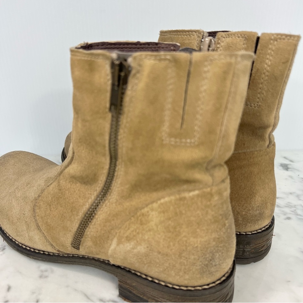 ERIC MICHAEL Ankle Boots Tan Suede Waterproof Wool Lined size 39 - Picture 5 of 14